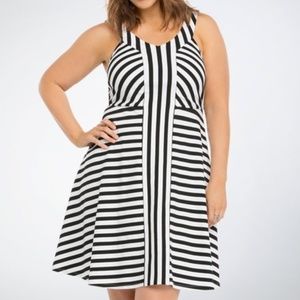 NWT Striped Ponte Skater A-Line Dress